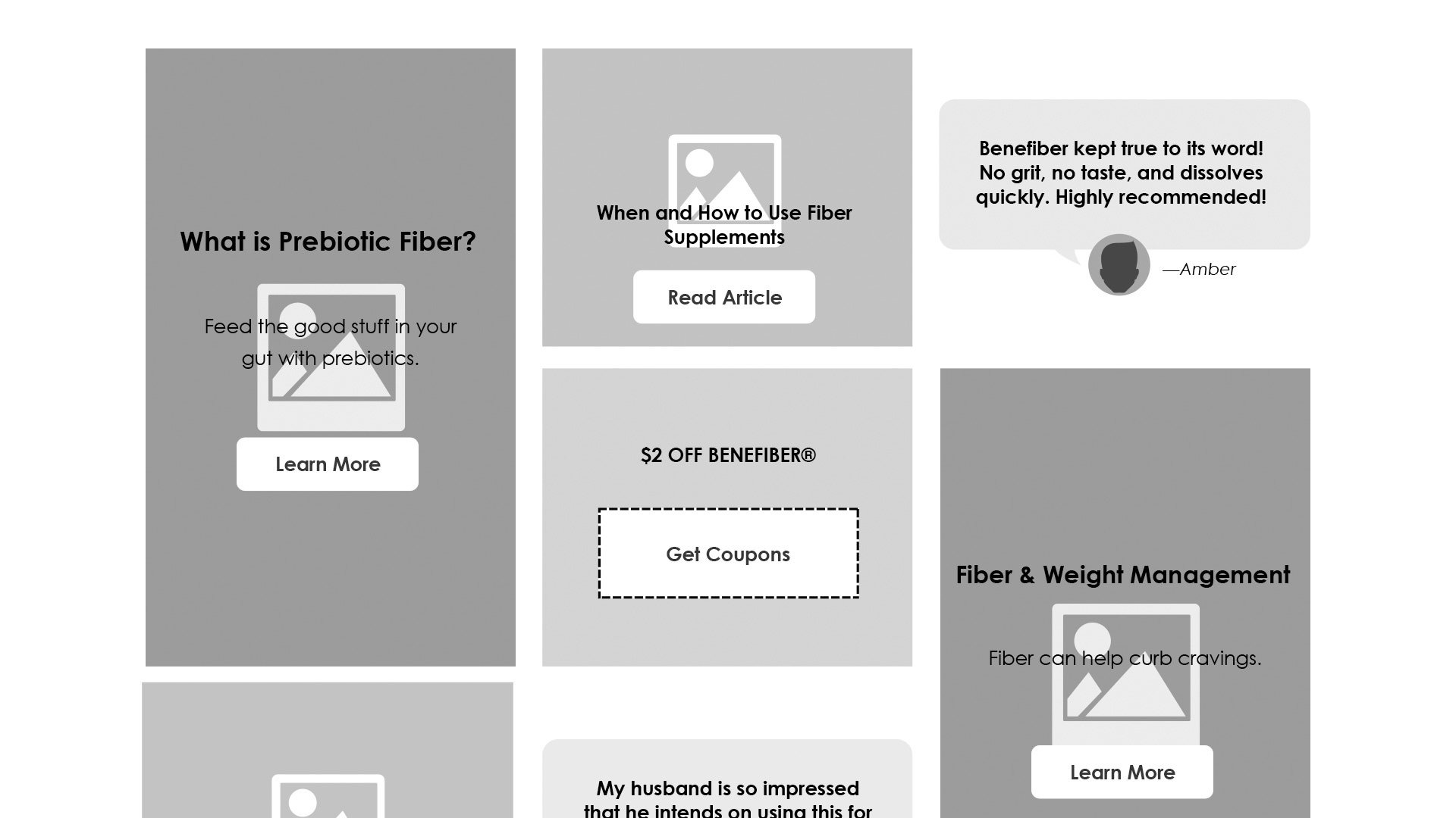 Benefiber: Lifestyle Wireframe