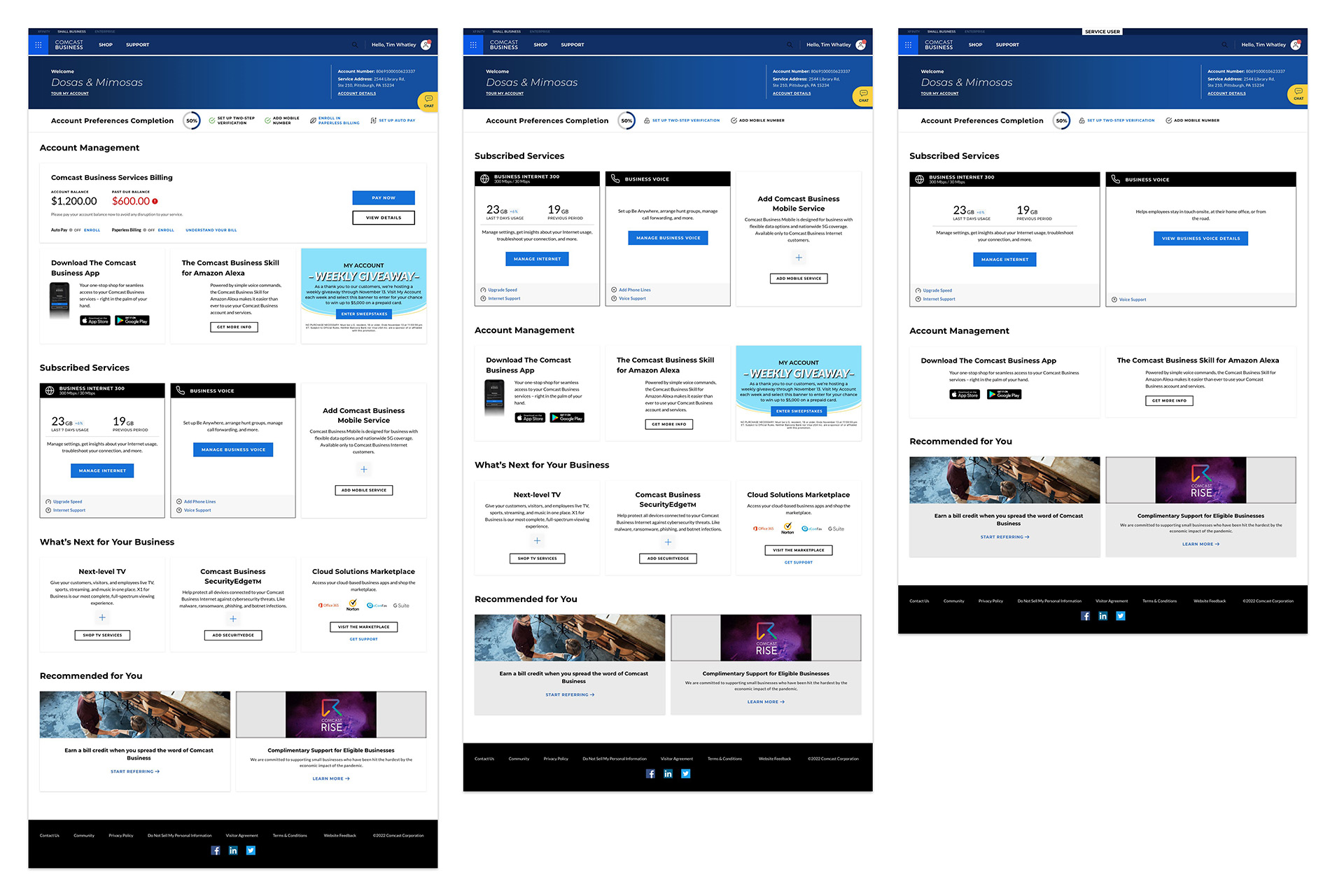 Comcast Hub: Final Designs Frame 2