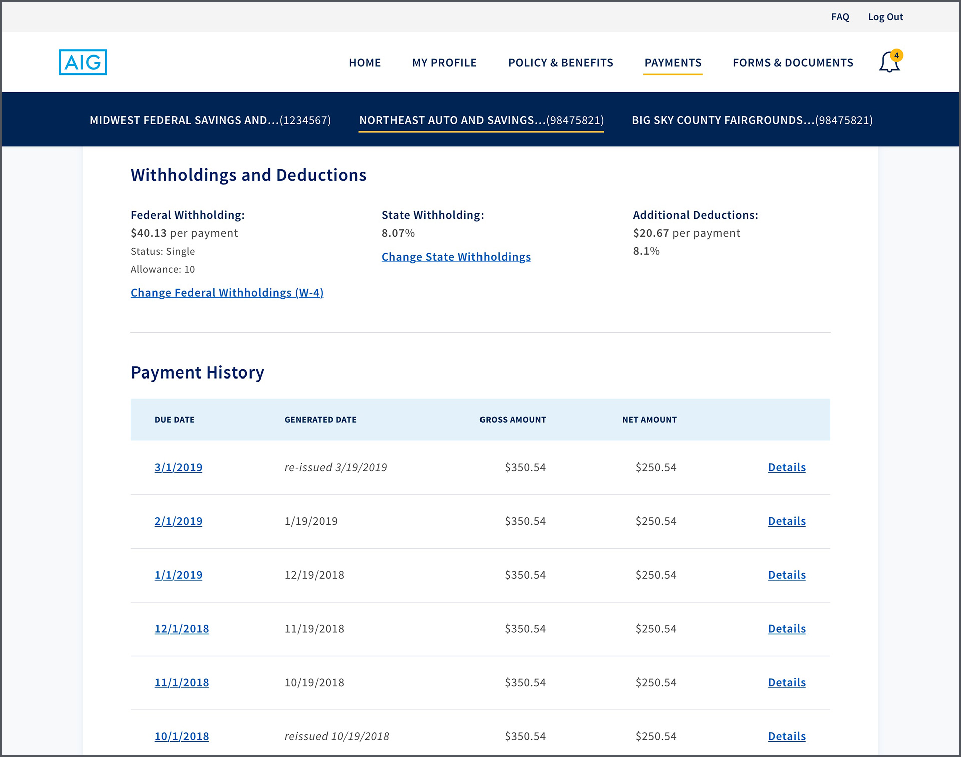 Pensions: Payments Comp (Scrolled to Second Policy)