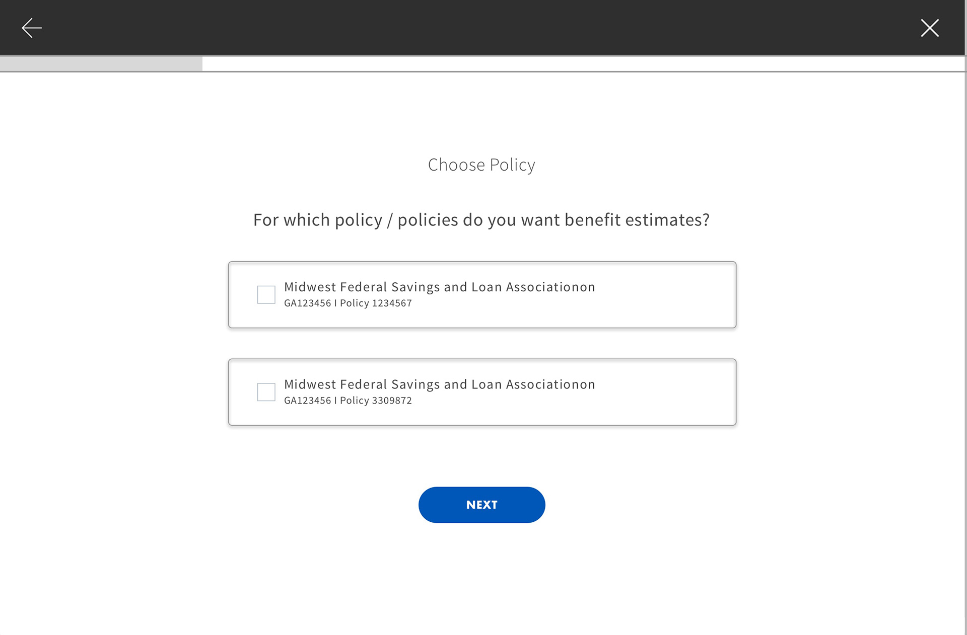 Pensions: Quote Request Wireframe